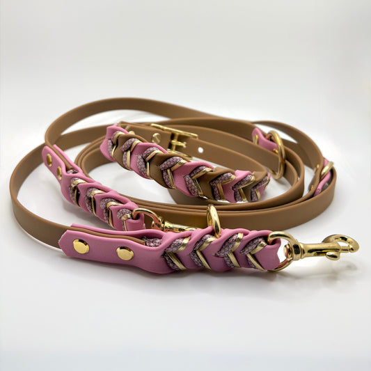 Halsband „Velia Goldline“ - Karamell & Altrosa