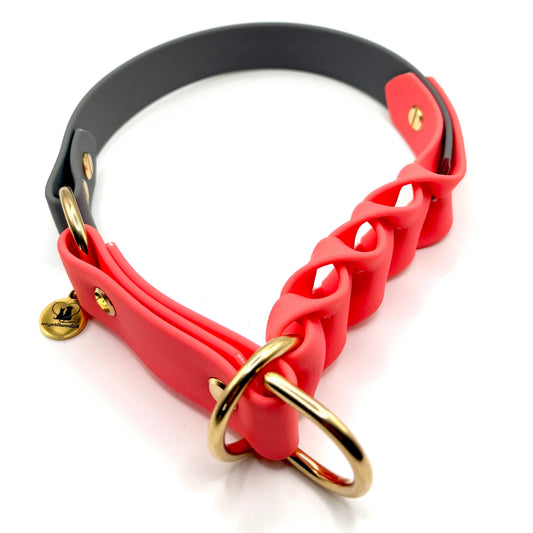 Zugstopp Halsband "Nova" - Coral & Grau