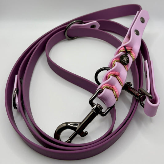 Hundeleine „Velia Glow“ –  Lila & Flieder (3-fach verstellbar)