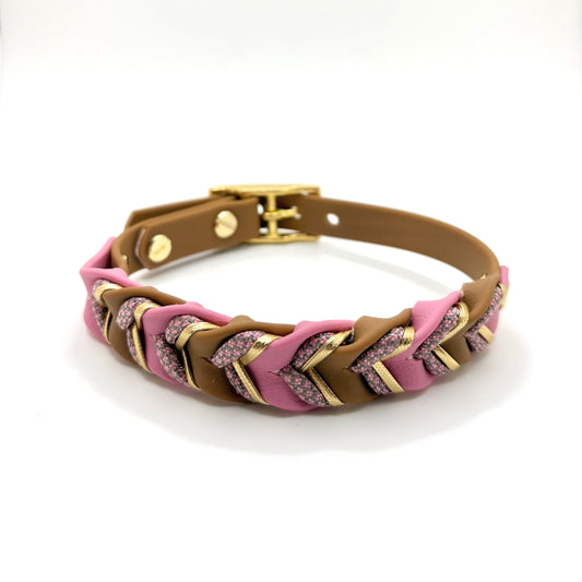 Halsband „Velia Goldline“ - Karamell & Altrosa