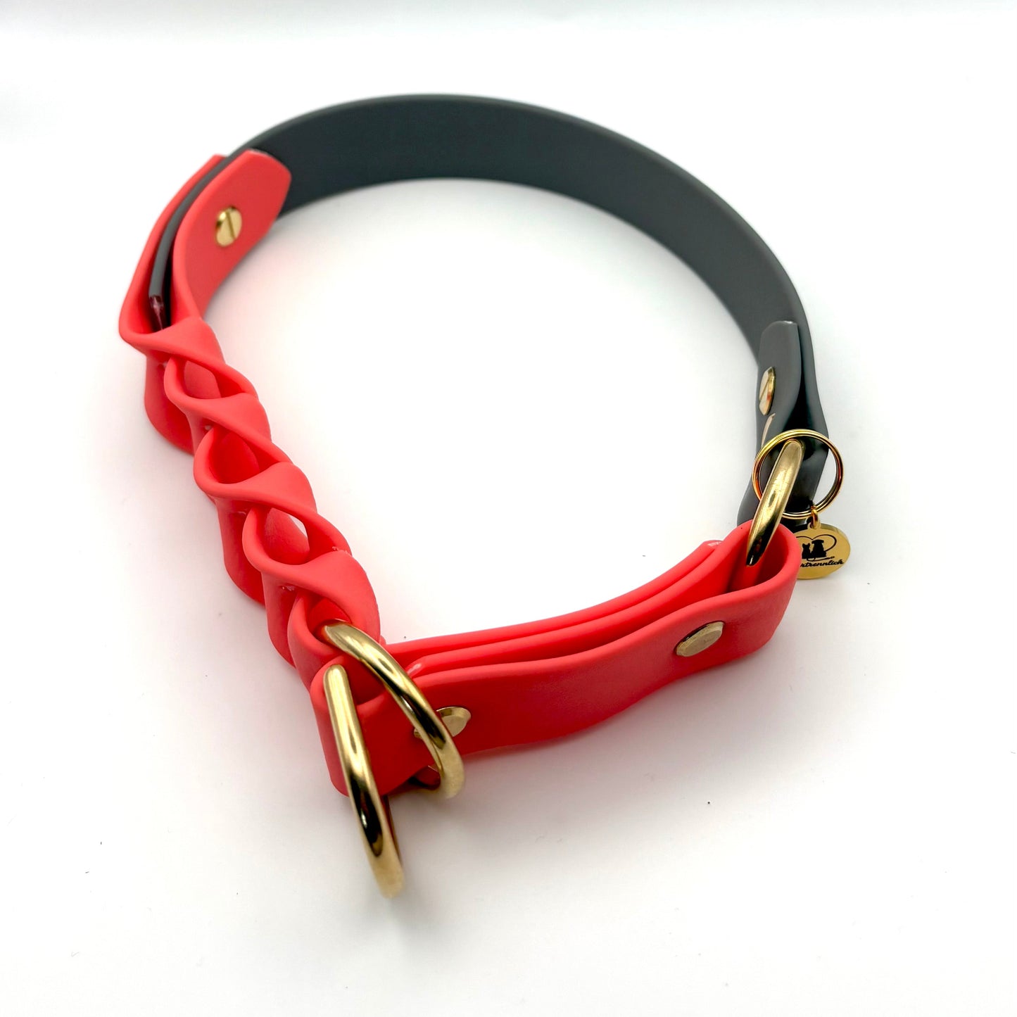 Zugstopp Halsband "Nova" - Coral & Grau